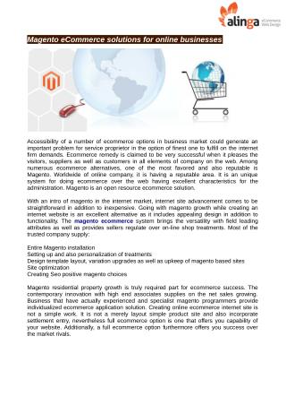 Magento eCommerce solutions for online businesses