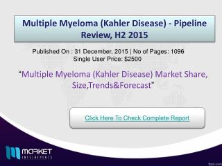 Multiple Myeloma (Kahler Disease) Market Forecast & Future Industry Trends 2015