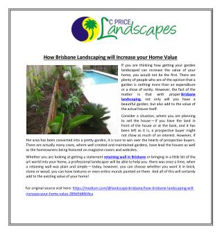 How Brisbane Landscaping Will Increase Your Home Value