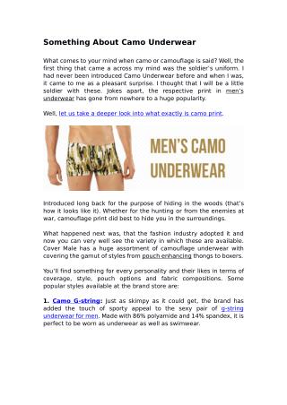 Something About Camo Underwear