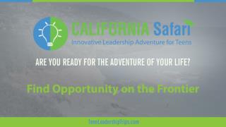 Find Opportunity on the Frontier | Summer Training California