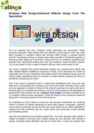 Brisbane Web Design-Enhanced Website design From The Specialists