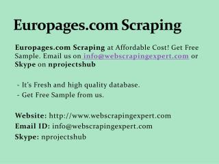 Europages.com Scraping