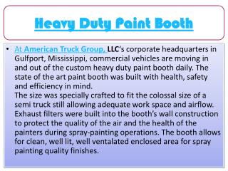 American Truck Group - Heavy Duty Paint Booth