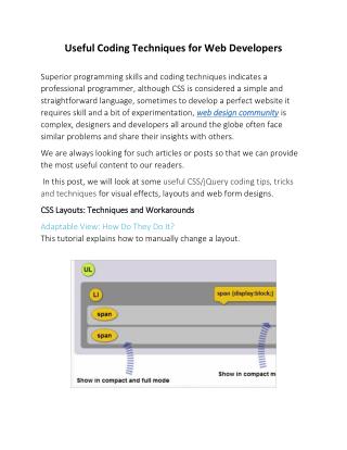 Useful Coding Techniques for Web Developers