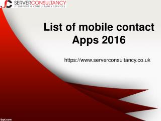 List of Mobile Contact Apps 2016