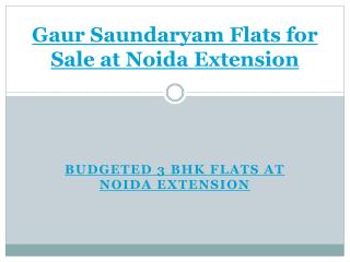 Gaur Saundaryam Flats for Sale at Noida Extension