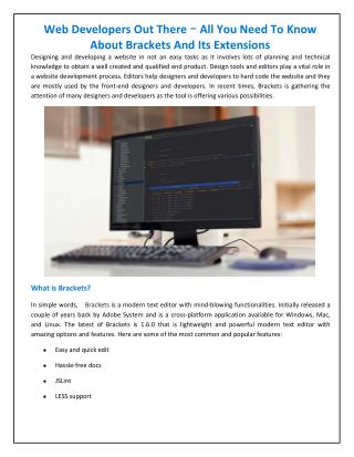 Web Developers Out There – All You Need To Know About Bracke