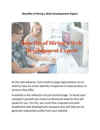 Benefits of Hiring a Web Development Expert