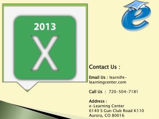 Free Excel Course By E-Learning Center