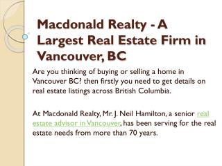 Macdonald Realty - A Largest Real Estate Firm in Vancouver, BC