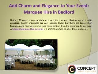 Add Charm and Elegance to your Event: Marquee Hire in Bedford