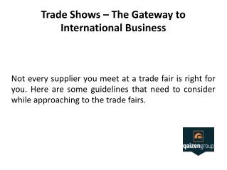 China Sourcing Company in Trade Show - Qaizen Group