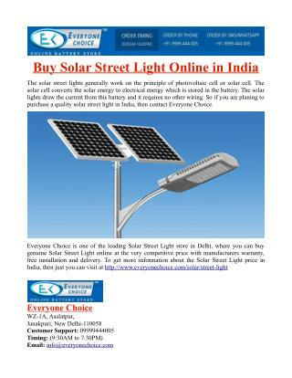 Buy Solar Street Light Online in India