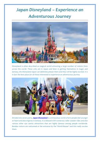 Japan Disneyland – Experience an Adventurous Journey