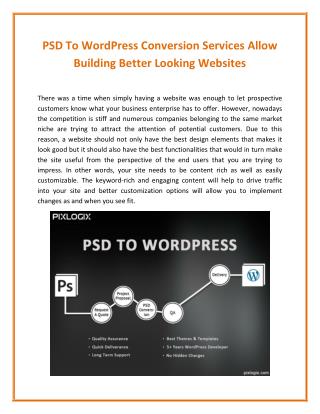 PSD to WordPress Conversion Services Allow Building Better Looking Websites