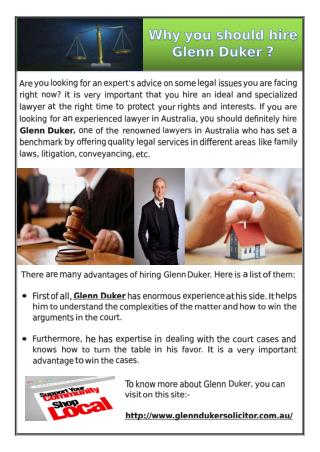 Why you should hire Glenn Duker