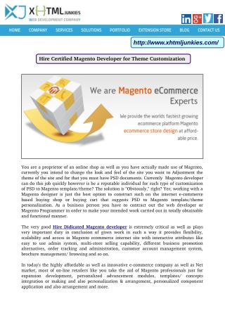 Hire Certified Magento Developer for Theme Customization