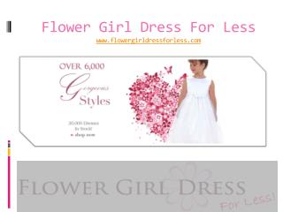 Online Shop for Flower Girl Dresses for all Events