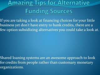 Amazing Tips for Alternative Funding Sources
