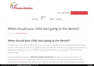 When should your child start going to the dentist?