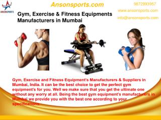 Gym, Exercise & Fitness Equipments Manufacturers in Mumbai