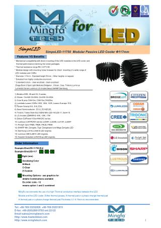 SimpoLED-11750 Modular Passive LED Star Heat Sink Φ117mm