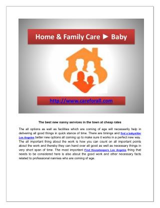 find a nanny Los Angeles