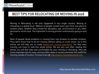 Useful Tips for Easy Relocating in 2016