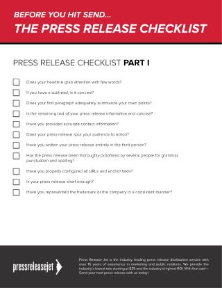 Press Release Checklist