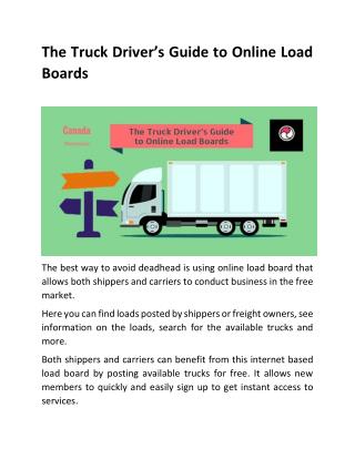 The truck driver’s guide to online load boards