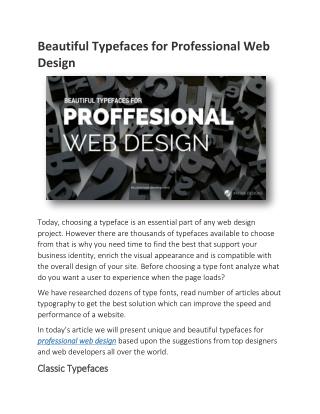 Beautiful Typefaces for Professional Web Design