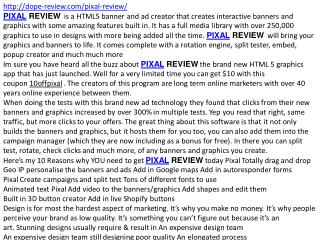 PIXAL REVIEW