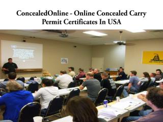 ConcealedOnline - Online Concealed Carry Permit Certificates In USA