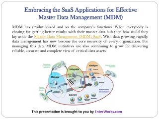 Embracing the SaaS Applications for Effective Master Data Management (MDM)