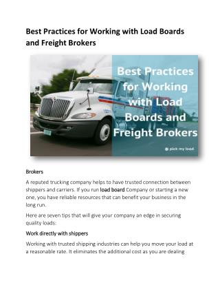 Best Practices for Working with Load Boards and Freight Brokers