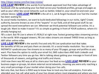 LIVE LEAP REVIEW