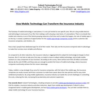 How Mobile Technology Can Transform the Insurance Industry