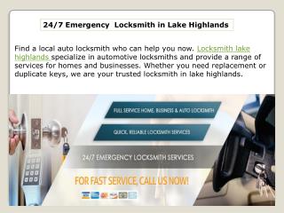 Locksmith in Lake Highlands