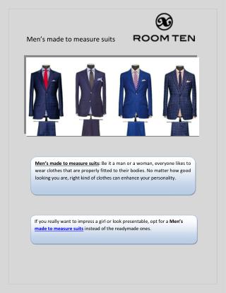 Men’s made to measure suits