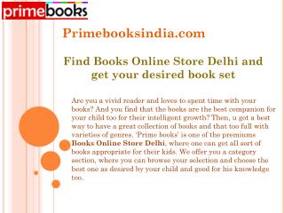 Find Books Online Store Delhi and get your desired book set