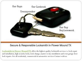 Secure & Responsible Locksmith in Flower Mound TX