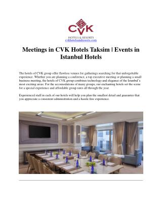 Events in Istanbul Hotels