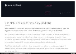 The Mobile Solutions for Logistics Industry