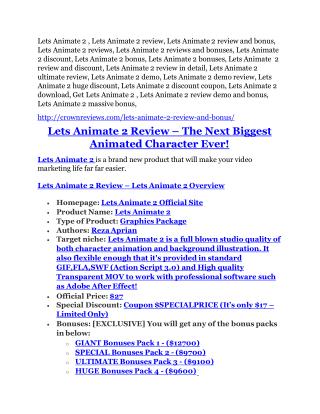 Lets Animate 2 review in detail and (FREE) $21400 bonus