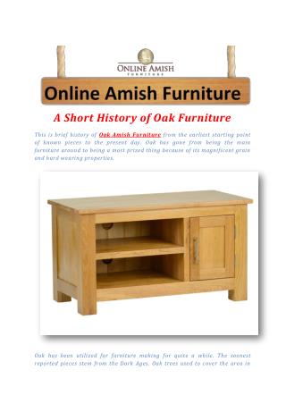 A Short History of Oak Furniture