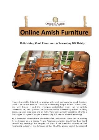 Refinishing Wood Furniture - A Rewarding DIY Hobby
