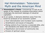 Hal Himmelsten: Television Myth and the American Mind