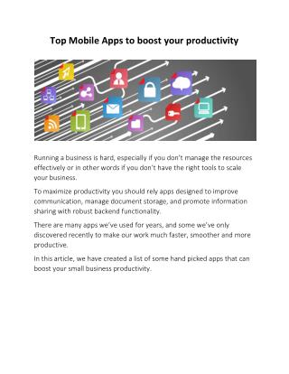 Top Mobile Apps to boost your productivity