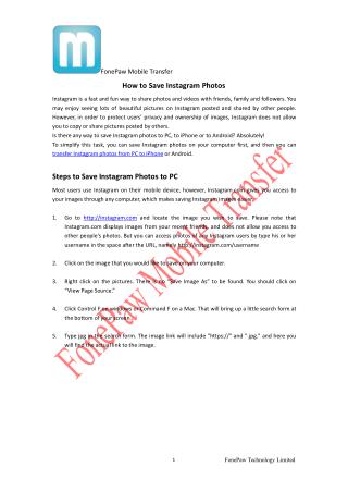 How to Save Instagram Photos